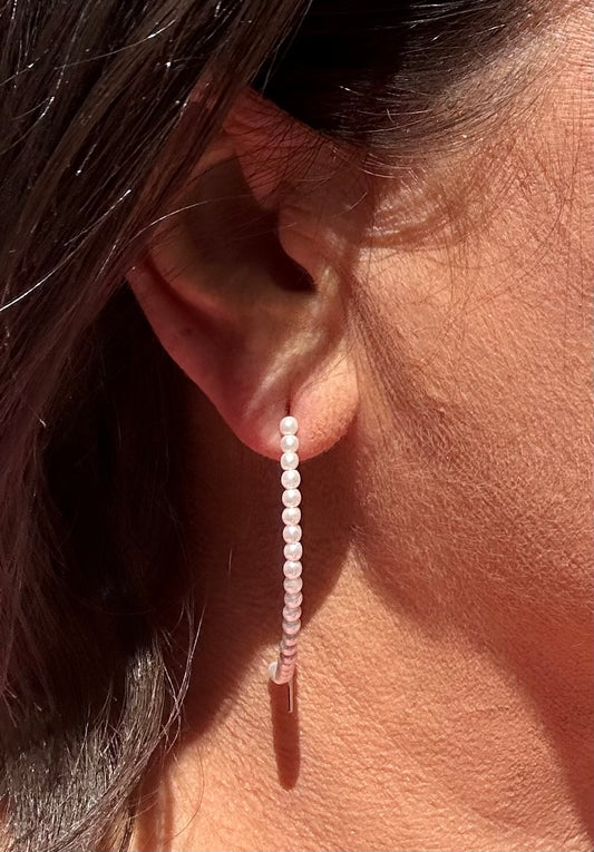 Faux Pearl Dangle Earrings