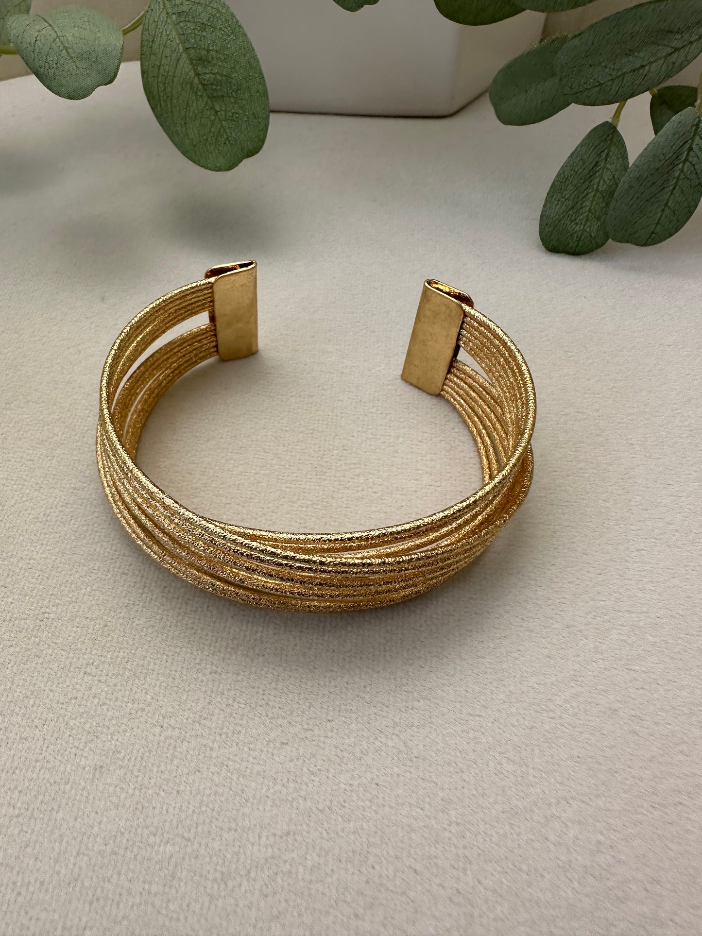 Textured Double Layer Cuff Bracelet