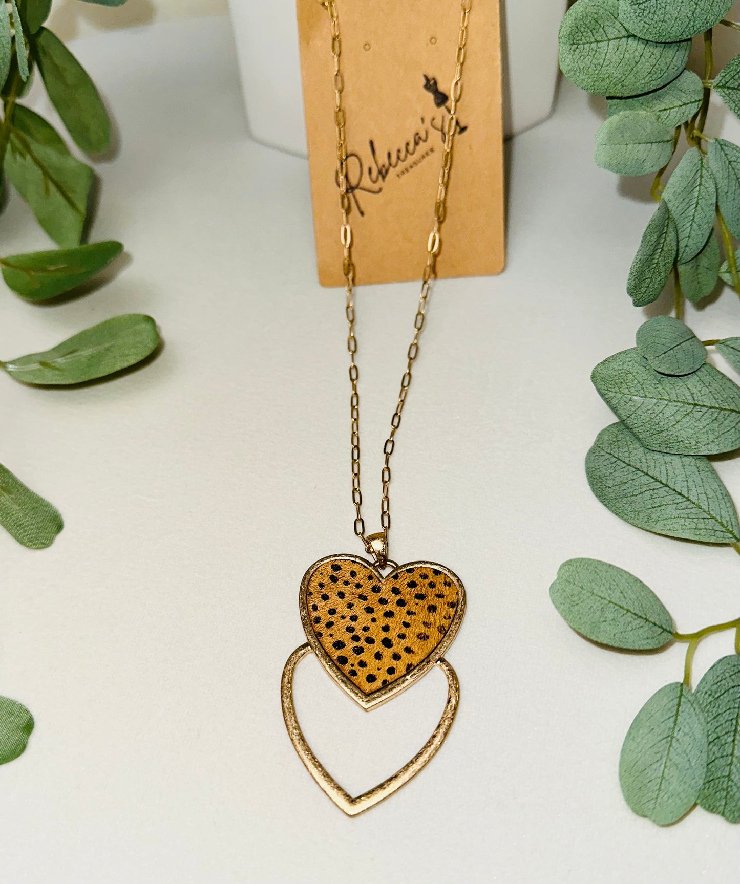 Animal Print Heart Necklace